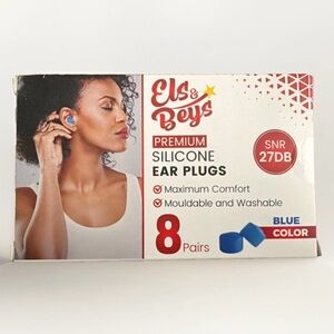 New Els & Beys Premium Silicone Ear Plugs 8 Pairs Color Blue